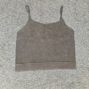 Elegant Brown Ribbed Camisole